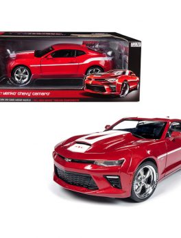 2017 Chevrolet Camaro Yenko Coupe Red with White Stripes Limited Edition to 1002 pieces Worldwide 1/18 Diecast Model Car by Autoworld AW246