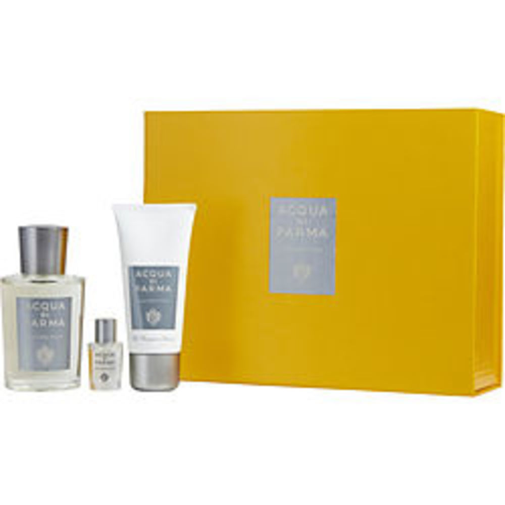 Acqua Di Parma Colonia Pura Eau De Cologne Spray 3.4 Oz and Hair And Shower Gel 1.7 Oz and Colonia Pura Eau De Cologne .16 Oz Mini For Men
