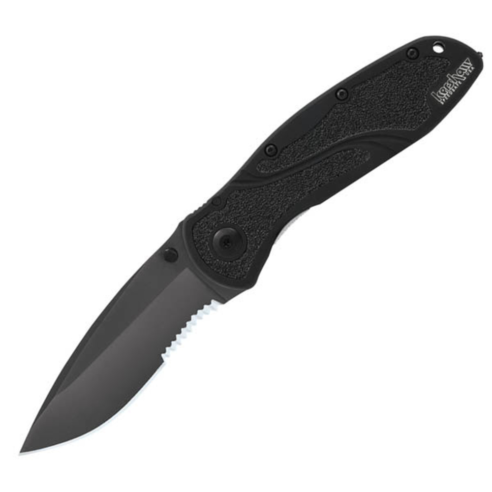 Kershaw Blur Assisted 3.38 in Black Comboedge Black Aluminum