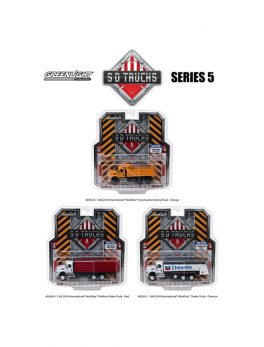 2018 International Workstar Trucks Set of 3 S.D. Trucks Series 5 1/64 Diecast Models by Greenlight 45050-A-B-C
