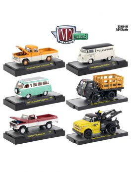 Auto Thentics 6 Piece Set Release 50 IN DISPLAY CASES 1/64 Diecast Model Cars by M2 Machines 32500-50