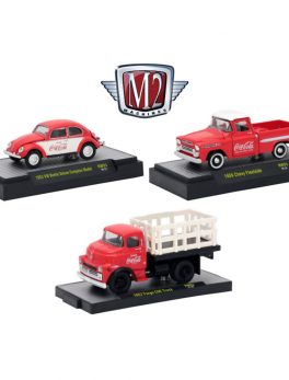 Coca-Cola Set of 3 Cars Release 3 Limited Edition to 4800 pieces Worldwide Hobby Exclusive 1/64 Diecast Models by M2 Machines 52500-RW03