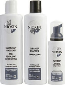 Nioxin Set-3 Piece Maintenance Kit System 2 With Cleanser 10.1 Oz and Scalp Therapy 10.1 Oz and Scalp Treatment 3.38 Oz For Anyone
