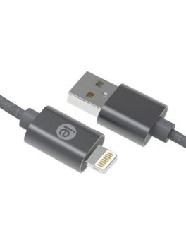 iEssentials IEN-BC6L-GRY Charge and Sync Braided Lightning to USB Cable, 6ft (Gray)