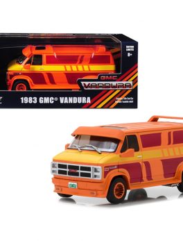 1983 GMC Vandura Custom Orange with Custom Graphics 1/43 Diecast Model Car by Greenlight 86327