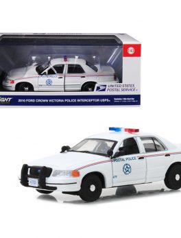 2010 Ford Crown Victoria Postal Police United States Postal Service (USPS) White 1/43 Diecast Model Car by Greenlight 86523