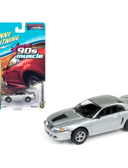 1999 Ford Mustang GT Silver 90's Muscle Limited Edition to 4060 pieces Worldwide 1/64 Diecast Model Car by Johnny Lightning JLMC014-JLSP029A
