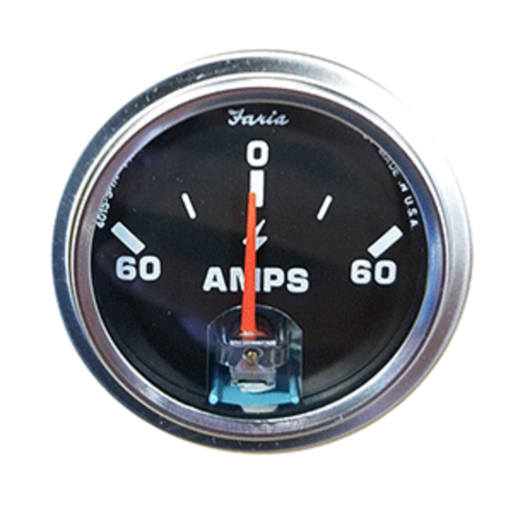Faria 2" Amp Gauge - Black w/Stainless Steel Bezel