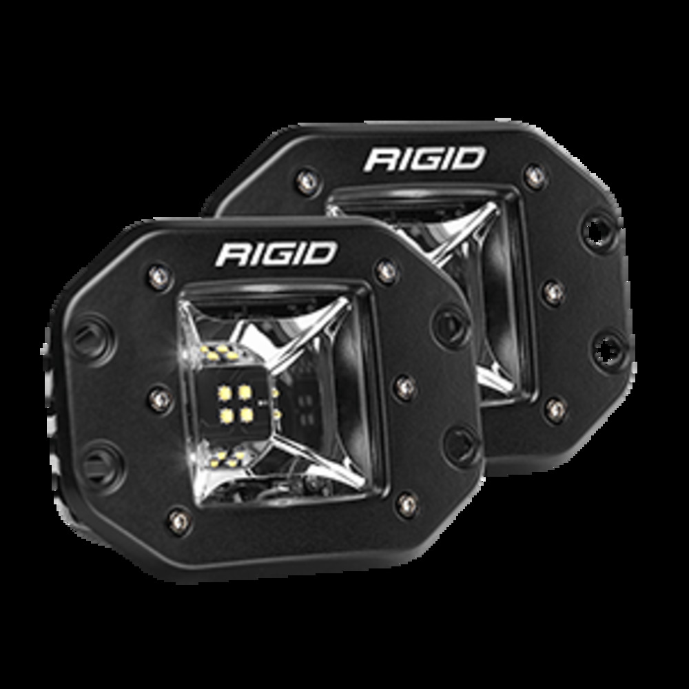RIGID Industries Radiance Scene Lights - Flush Mount Pair - Black w/White LED Backlight