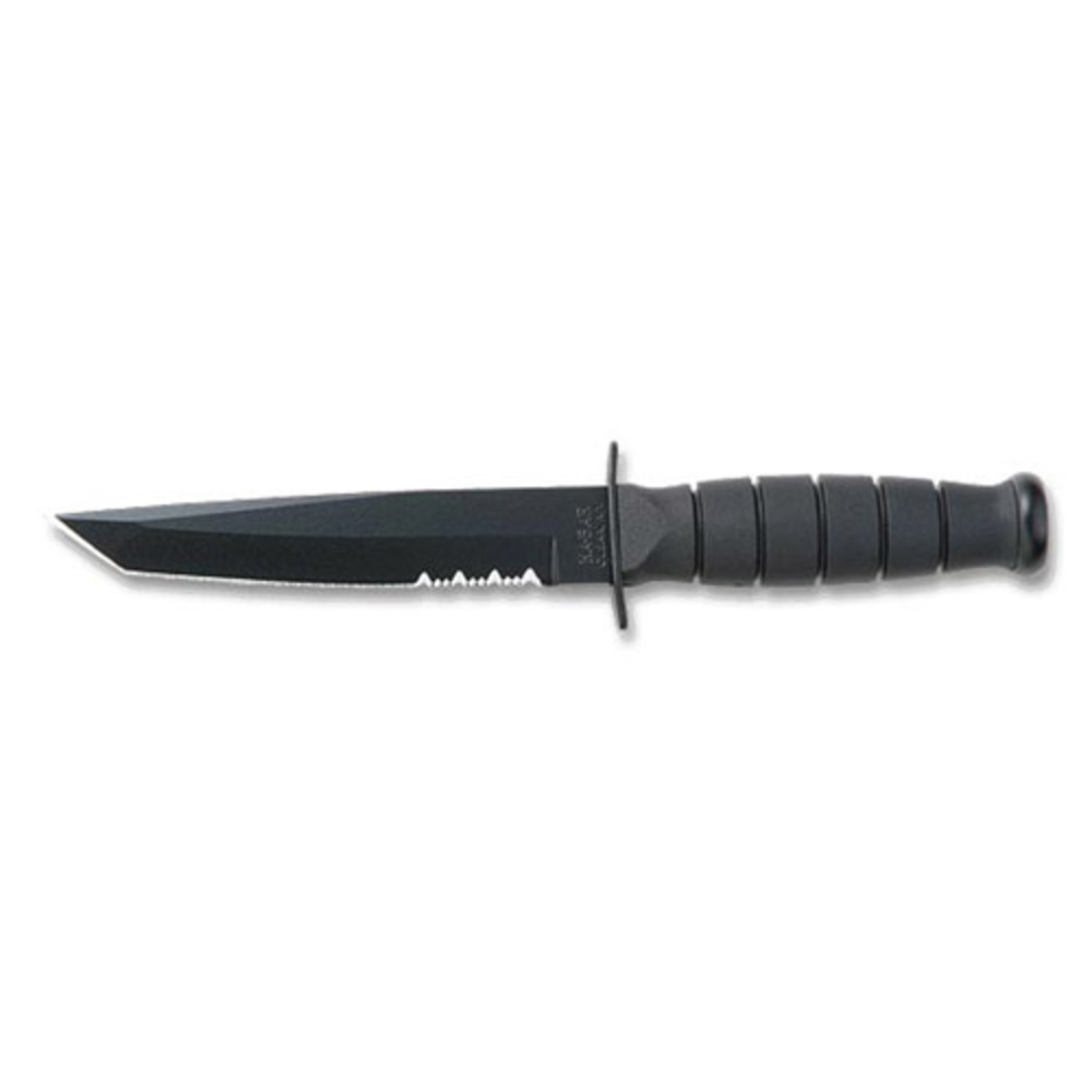 KA-BAR Tanto Fixed 5.25 in Black Combo Blade Kraton Handle