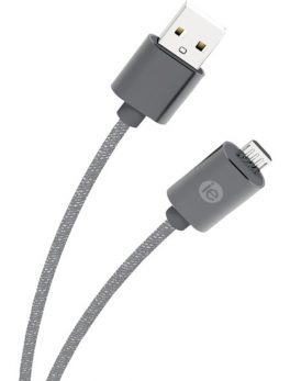 iEssentials IEN-BC6M-GRY Charge and Sync Braided Micro USB to USB Cable, 6ft (Gray)