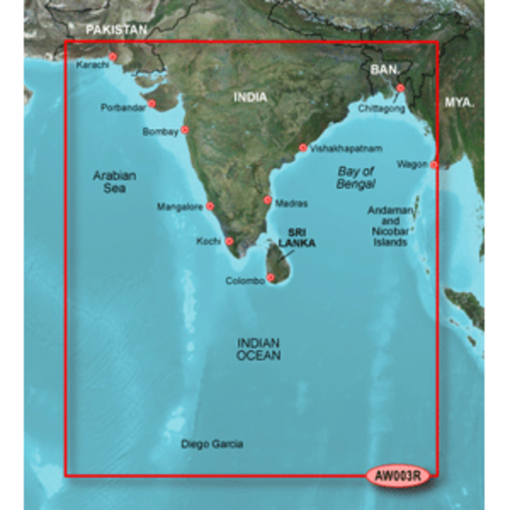 Garmin BlueChart g2 HD - HXAW003R - Indian Subcontinent - microSD/SD