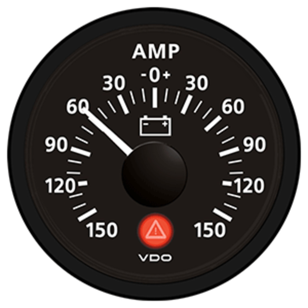VDO Viewline Onyx 150A Ammeter 12/24V - Requires External 60mv Shunt