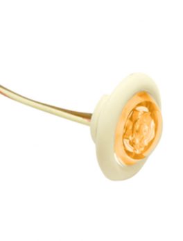 Innovative Lighting 1" Round LED "Shortie" Livewell/Bulkhead Light - Amber LED/White Grommet