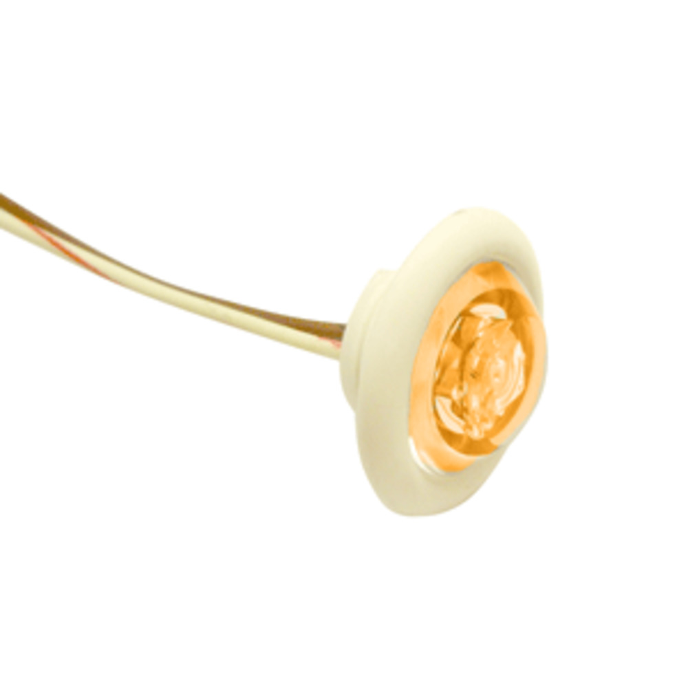 Innovative Lighting 1" Round LED "Shortie" Livewell/Bulkhead Light - Amber LED/White Grommet