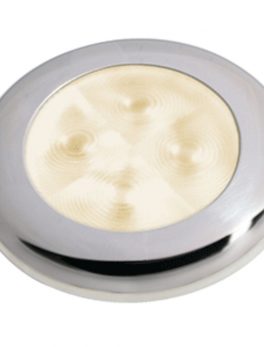 Hella Marine Slim Line LED "Enhanced Brightness" Round Courtesy Lamp - Warm White LED - Stainless Steel Bezel - 12V