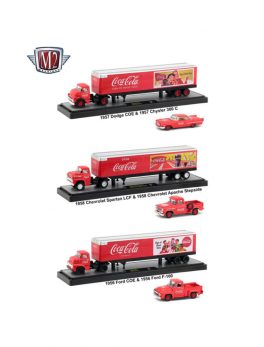 Auto Haulers Coca-Cola 3 Trucks Set 1/64 Diecast Models by M2 Machines 56000-50S01