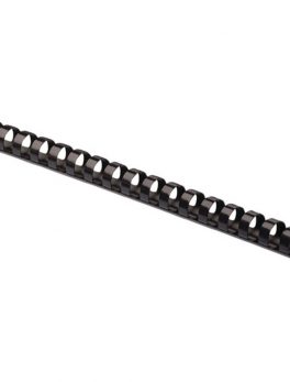 Fellowes 52325 3/8" Round-Back Black Plastic Combs, 100 pk