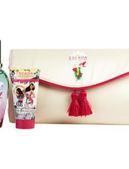 Escada Fiesta Carioca Edt Spray 1.6 Oz and Body Lotion 1.6 Oz and Clutch (25th Anniversary Summer Editions) For Women
