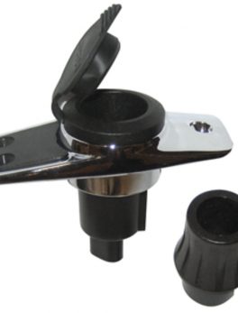 Perko Locking Collar Pole Light Mounting Base - 2 Pin - Chrome Plated w/Black Cover