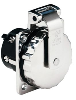 Marinco 6373EL 50Amp 125/250V Stainless Steel Inlet w/o Rear Safety Enclosure