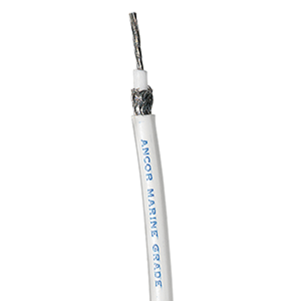 Ancor RG 8X White Tinned Coaxial Cable - 100 and #39;