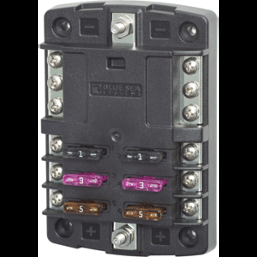 Blue Sea 5030 ST Blade Fuse Block w/o Cover - 6 Circuit w/Negative Bus