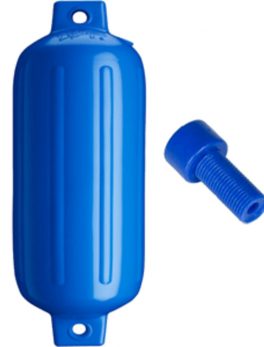 Polyform G-5 Twin Eye Fender 8.8" x 26.8" - Blue w/Air Adapter