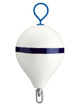 Polyform Mooring Buoy w/Iron 17" Diameter - White Blue Stripe