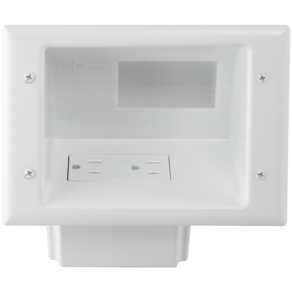 DataComm Electronics 45-0071-WH Recessed Low-Voltage Mid-Size Plate