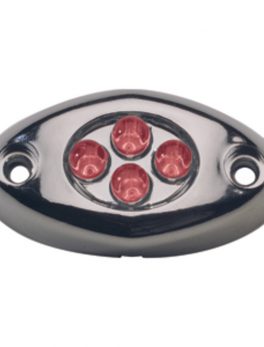 Innovative Lighting Courtesy Light - 4 LED Surface Mount - Red LED/Chrome Case