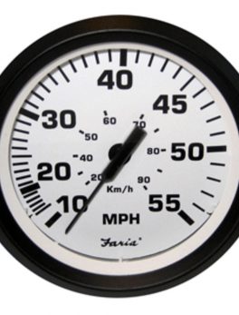 Faria Euro White 4" Speedometer - 55MPH (Mechanical)