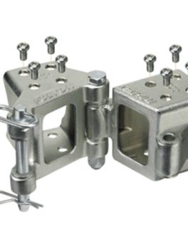 Fulton Fold-Away Bolt-On Hinge Kit 3" x 3" Trailer Beam, Rating 5,000 lbs., 48" Pivot, Z-Max 600 Zinc Finish
