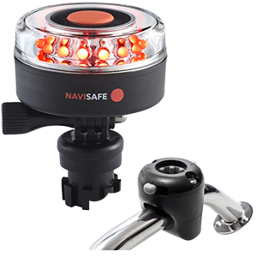 Navisafe Navilight All RED 360 and deg; 2NM w/Navimount Base and amp; Rail Mount - Black