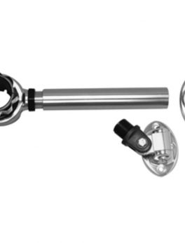 Rupp Threaded Antenna Support w/6" Flat Mount, Oval 4-Way Base and 1.5" Collar