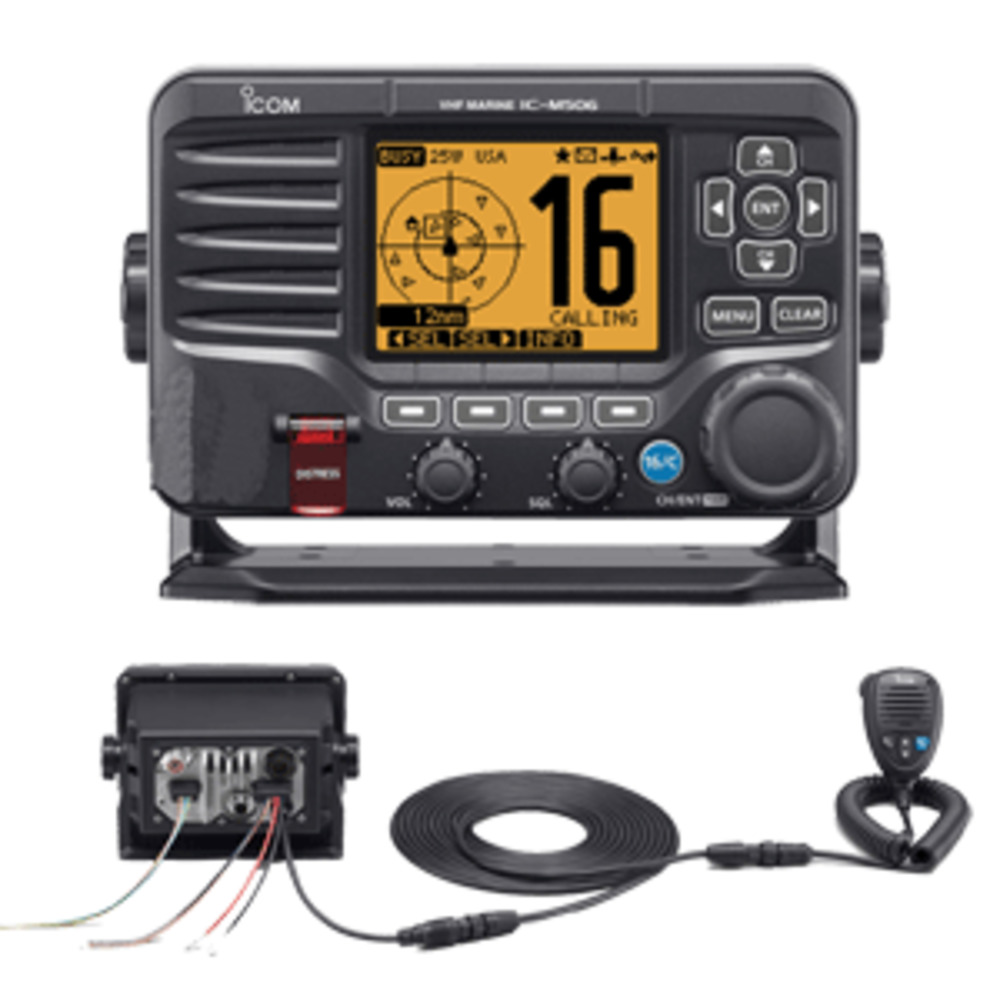Icom M506 VHF Fixed Mount w/Rear Mic, AIS and NMEA 0183/2000 - Black