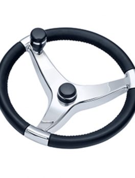Schmitt and amp; Ongaro Evo Pro 316 Cast Stainless Steel Steering Wheel w/Control Knob - 13.5" Diameter