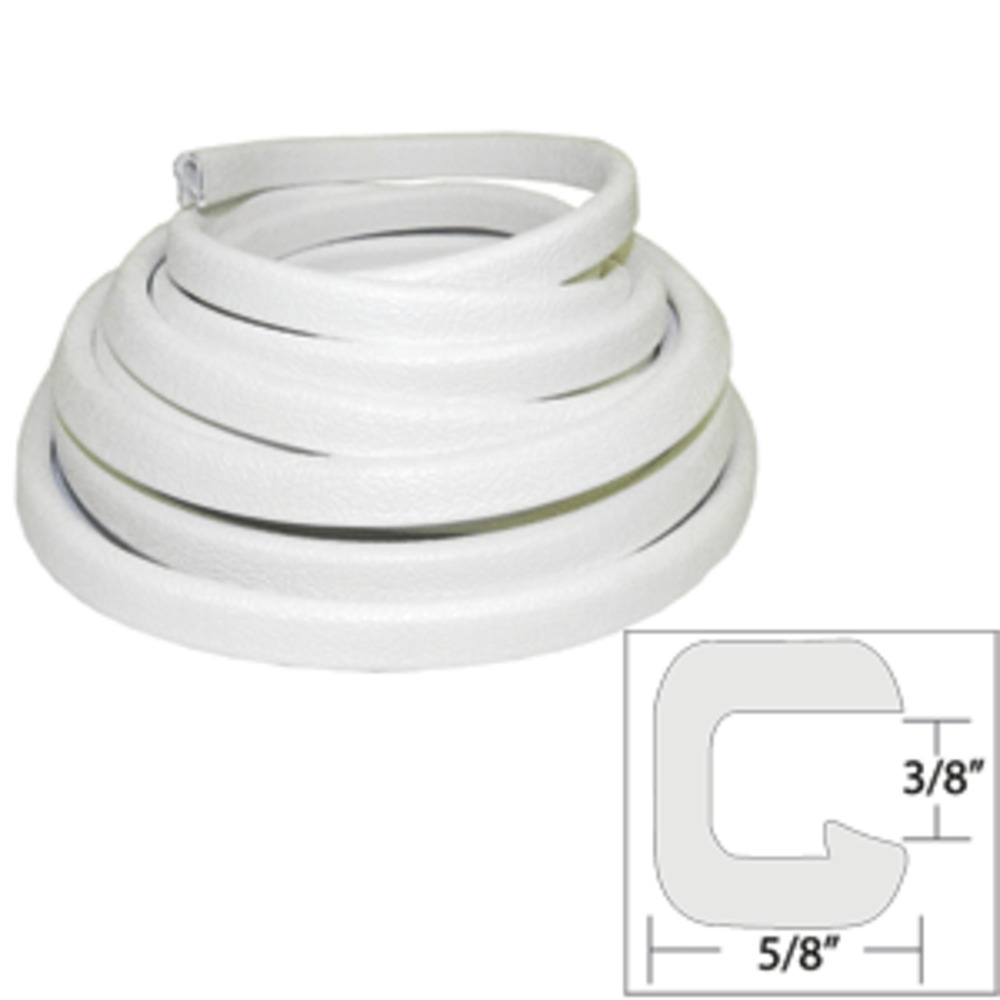 TACO Flexible Vinyl Trim - and #8540;" Opening x and #8541;"W x 25'L - White