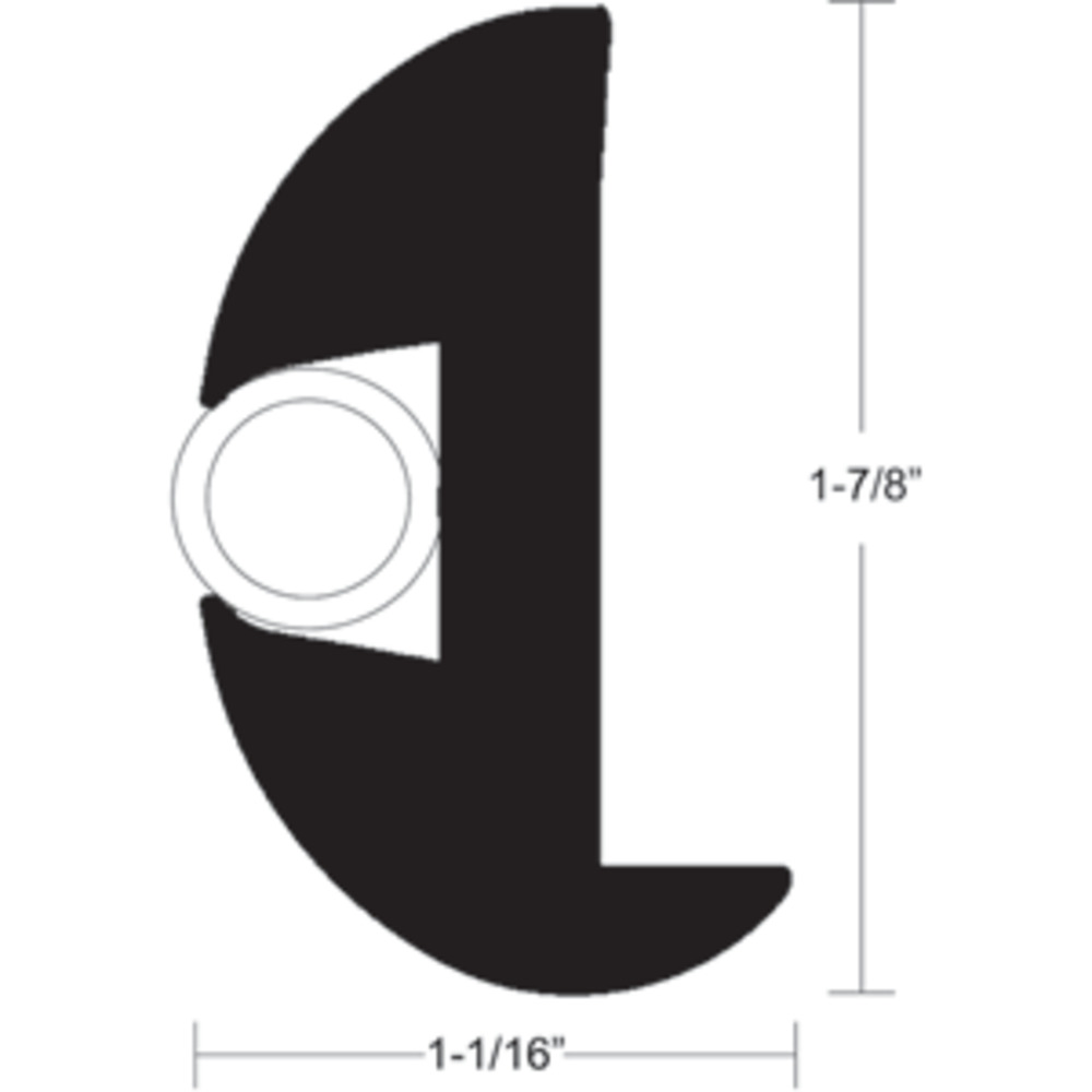 TACO Flex Vinyl Rub Rail Kit - Black w/White Insert - 50" - 1-7/8" x 1-1/16"