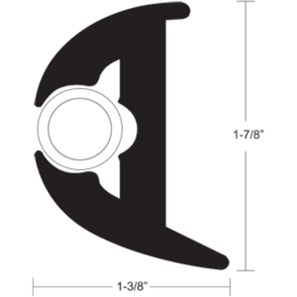TACO Flex Vinyl Rub Rail Kit - Black w/White Insert - 50" - 1-7/8" x 1-3/8"
