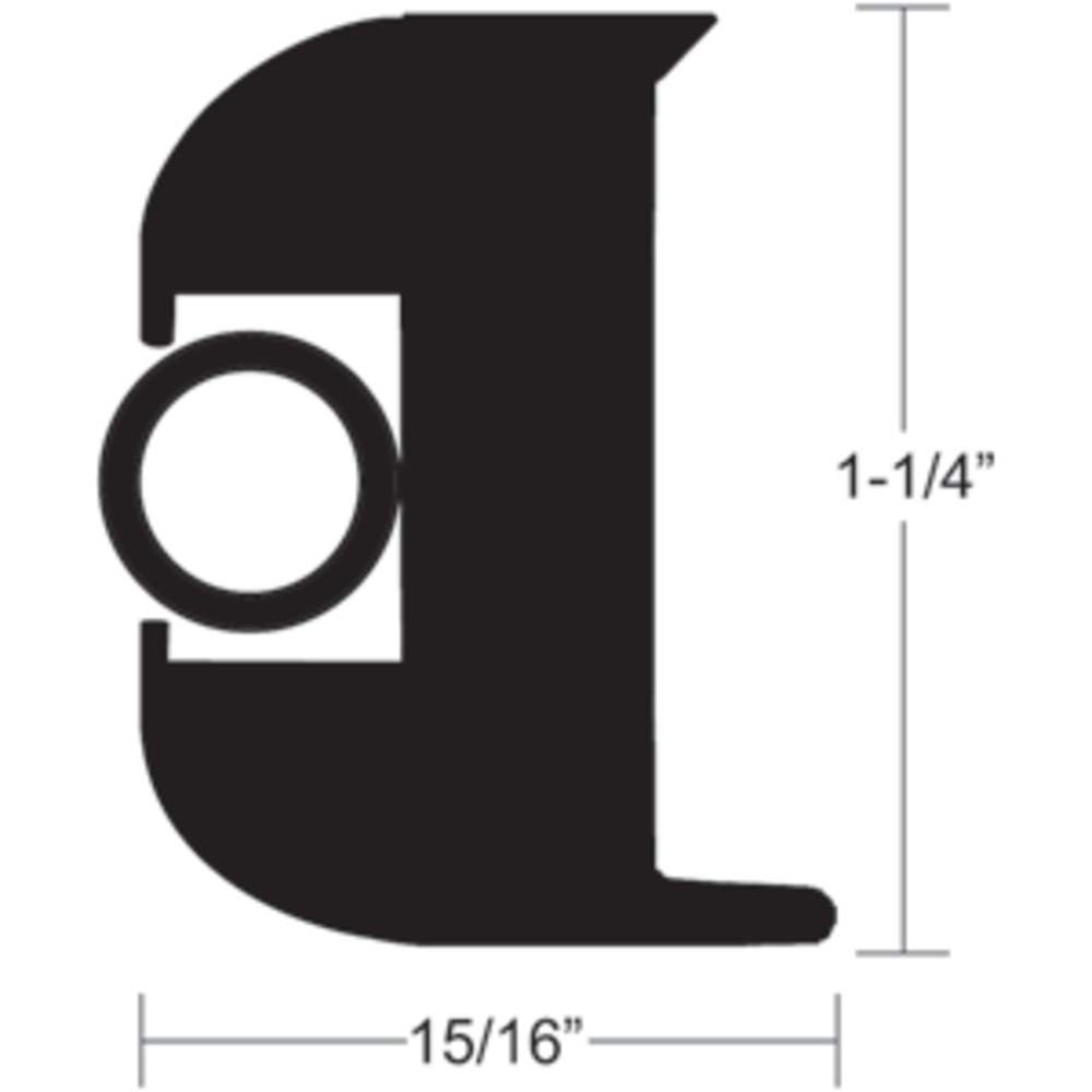 TACO Flex Vinyl Rub Rail Kit - Black w/Black Insert - 70" - 1-1/4" x 15/16"