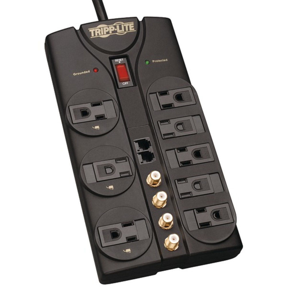 Tripp Lite TLP810SAT Protect It! 8-Outlet Surge Protector (3,240 Joules; 10ft cord; Telephone/fax/modem/coaxial protection)