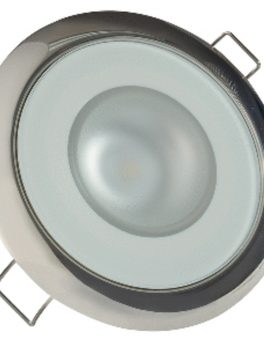 Lumitec Mirage - Flush Mount Down Light - Glass Finish/Polished SS - 4-Color Red/Blue/Purple Non Dimming w/White Dimming