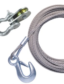 Powerwinch 25" x 7/32" Stainless Steel Universal Premium Replacement Galvanized Cable w/Pulley Block