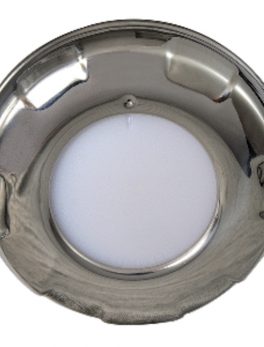 Lumitec Aurora - LED Dome Light - Polished SS Finish - 2-Color White/Blue Dimming