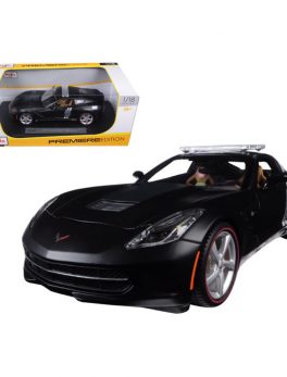 2014 Chevrolet Corvette C7 Stingray Police Matt Black 1/18 Diecast Model Car by Maisto 36212PO