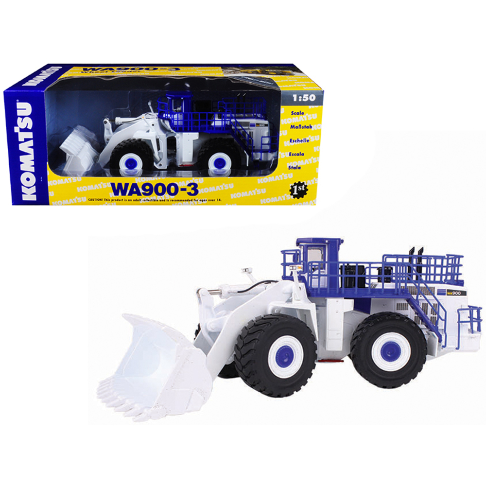 Komatsu WA900-3 Wheel Loader White Demo 1/50 Diecast Model by First Gear 59-3338