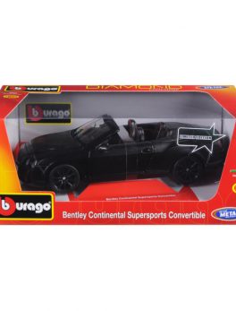 Bentley Continental Supersports Convertible Matt Black 1/18 Diecast Car Model by Bburago 11035MJ-BK