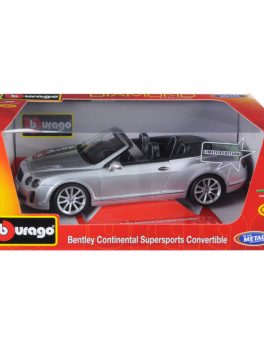 Bentley Continental Supersports Convertible Silver 1/18 Diecast Model Car by Bburago 11035s