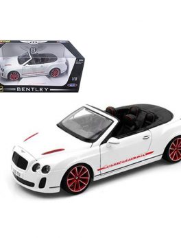 2012 2013 Bentley Continental Supersports ISR Convertible White 1/18 Diecast Model Car by Bburago 11035w